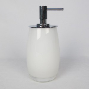 Badkameraccessoires set van wit glas