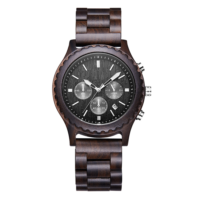 Luxe geschenken Mode Houten horloge Heren Casual Militaire mannelijke klok