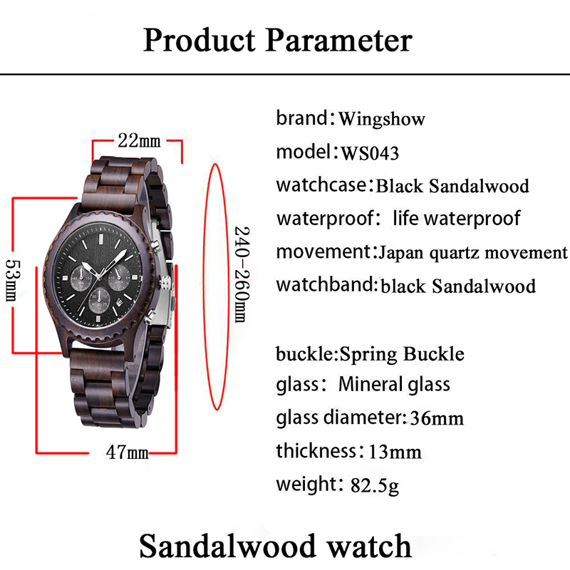 Luxe geschenken Mode Houten horloge Heren Casual Militaire mannelijke klok