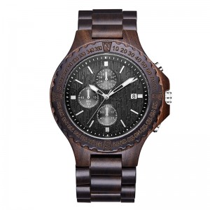 Man Vrouw Bangle Pols Klok Simple Sport Wood Watch