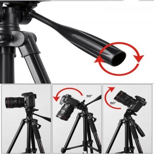 KINGJOY lichtgewicht flip lock video-statief VT-860 met driewegkop