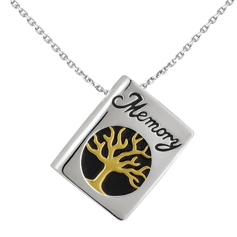 925 sterling zilveren geheugen crematie boek hanger boom ketting sieraden