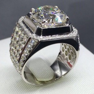 Heren ringen zirconia heren verlovingsringen 925 sterling zilveren belofte ringen voor heren heren trouwringen
