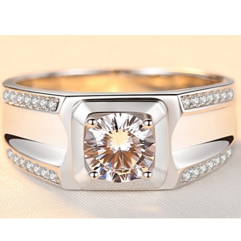MANNEN RINGEN KLEINE CUBIC ZIRCONIA MANNEN ENGAGEMENT RINGEN 925 STERLING ZILVEREN BELOFTE RINGEN VOOR MANNEN HUWELIJK RINGEN