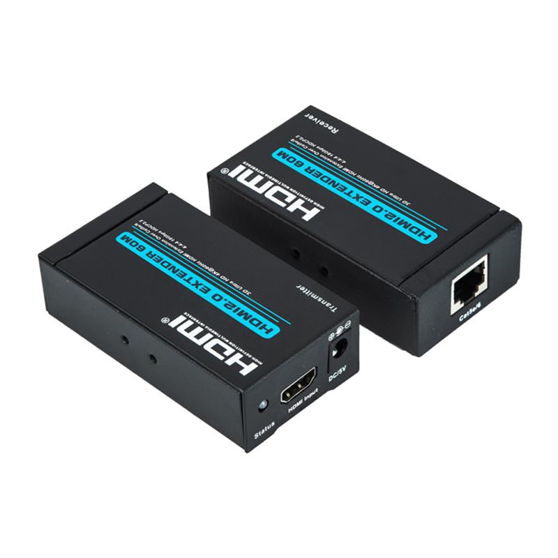 V2.0 HDMI-extender 60 m Ondersteuning voor enkele cat5e / 6-kabel Ultra HD 4Kx2K @ 60Hz HDCP2.2