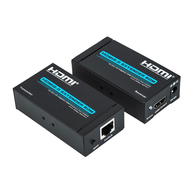 V2.0 HDMI-extender 60 m Ondersteuning voor enkele cat5e / 6-kabel Ultra HD 4Kx2K @ 60Hz HDCP2.2