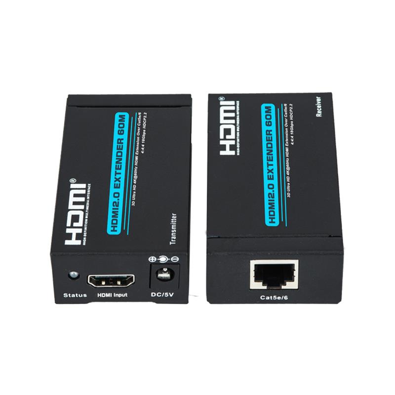 V2.0 HDMI-extender 60 m Ondersteuning voor enkele cat5e / 6-kabel Ultra HD 4Kx2K @ 60Hz HDCP2.2