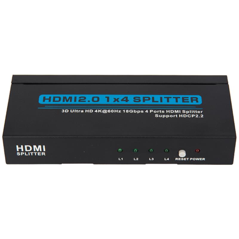 V2.0 HDMI 1x4 Splitter Ondersteuning 3D Ultra HD 4Kx2K @ 60Hz HDCP2.2