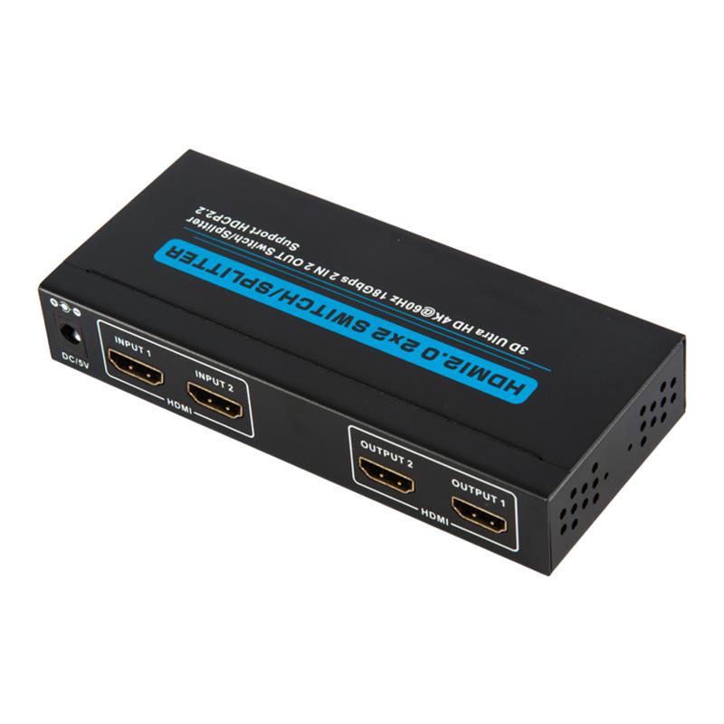 V2.0 HDMI 2x2 Switch / Splitter Ondersteuning 3D Ultra HD 4Kx2K @ 60Hz HDCP2.2