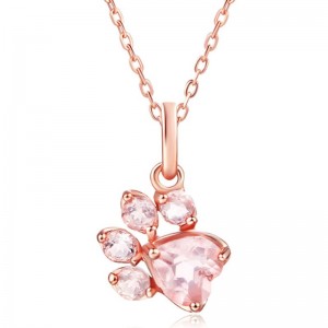 925 sterling zilveren rosé gouden hanger zacht roze ketting hart ketting statement ketting