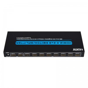 V2.0 HDMI 2x8 Switch \/ Splitter Ondersteuning 3D Ultra HD 4Kx2K @ 60Hz HDCP2.2