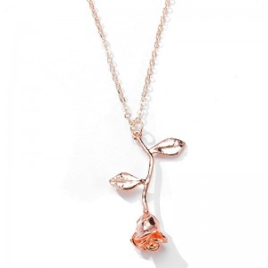 ROSE GOUD ROSE HANGER GEMSTONE KETTING VROUWEN KETTING 925 STERLING ZILVER