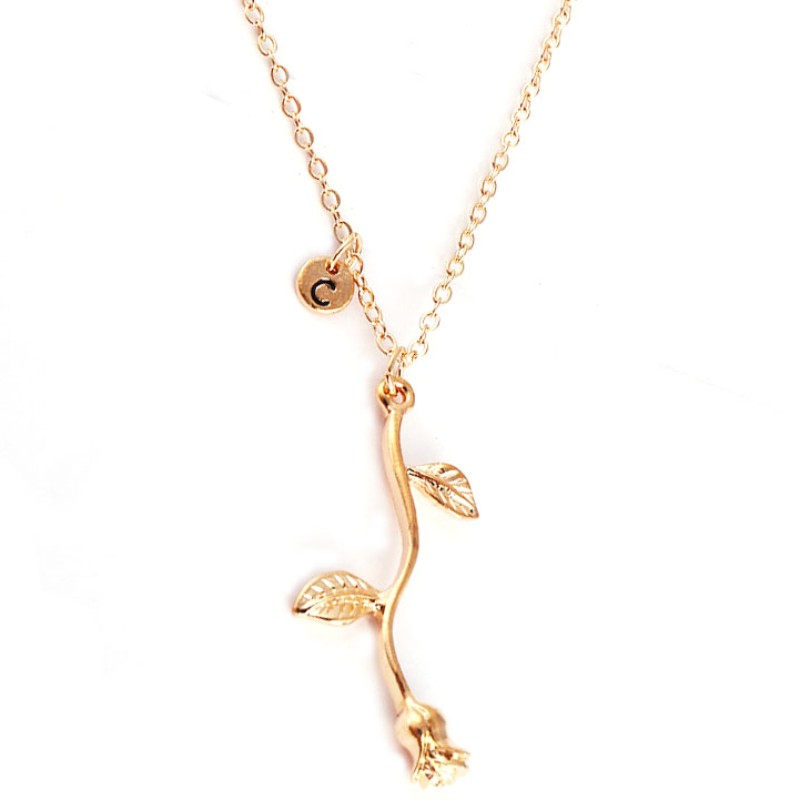 ROSE GOUD ROSE HANGER GEMSTONE KETTING VROUWEN KETTING 925 STERLING ZILVER