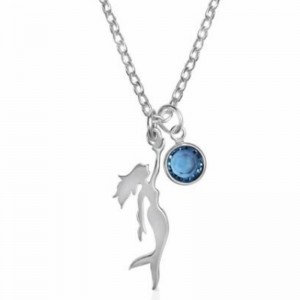 Zeemeermin edelsteen hanger oceaan blauw ketting 925 sterling zilver