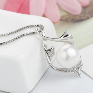 Zeemeermin parel hanger ketting voor vrouwen 14 k goud 925 sterling zilver