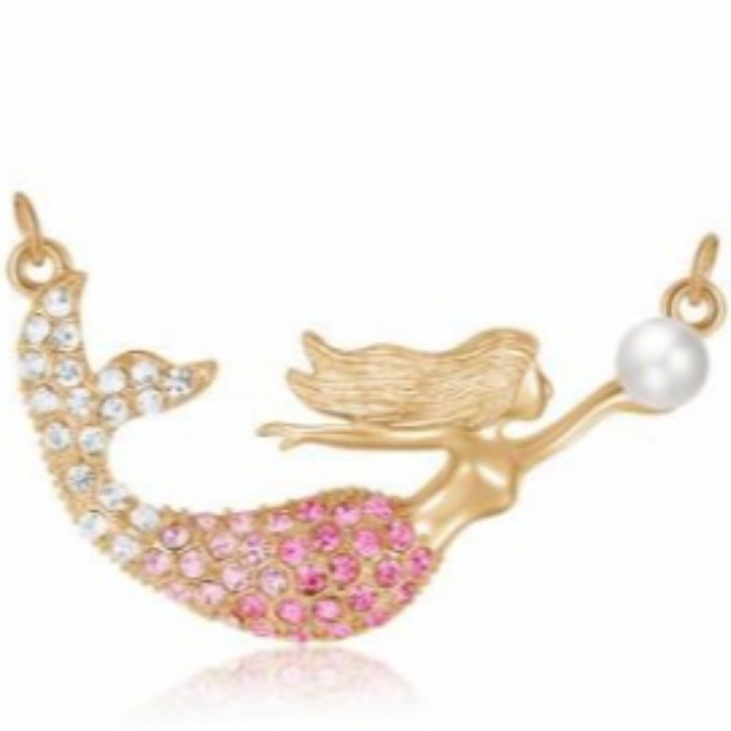 Zeemeermin parel hanger ketting voor vrouwen 14 k goud 925 sterling zilver 18 k rose gouden parel ketting