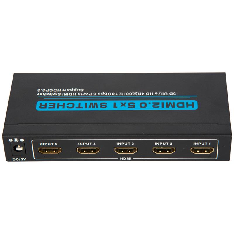 V2.0 HDMI 5x1 Switcher Ondersteuning 3D Ultra HD 4Kx2K @ 60Hz HDCP2.2