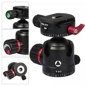 Kingjoy T20 balhoofd met laag profiel en panoramische snelkoppelingsplaat