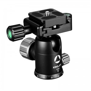 KINGJOY G00 nieuw ontwerp 360 graden rotatie kogelkop met arca swiss quick release plaat