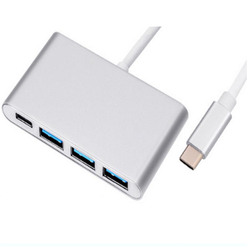 4-in-1 USB Type C naar USB 3.0x3 + Type C Hub-adapter