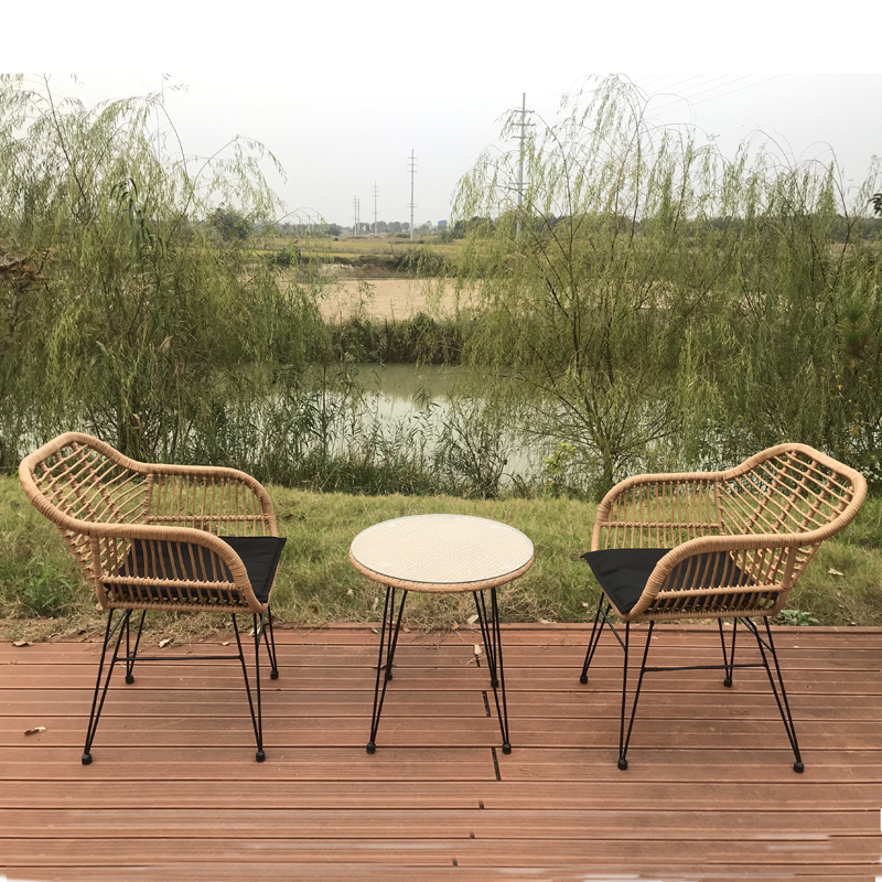 Sofa set van staal en riet