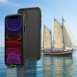 waterdichte telefoon case case case van water-resistente mobiele telefoon case voor iphone 11 (black) met vaste kleur back cover