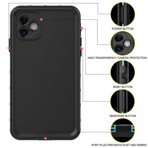 Levensproof telefoon geval iphone 11 beste waterdichte zak voor iphone 11 zwemtelefoon case (blauw) met vaste kleur back cover