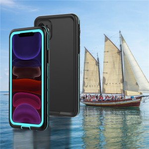 Levensproof telefoon geval iphone 11 beste waterdichte zak voor iphone 11 zwemtelefoon case (blauw) met vaste kleur back cover