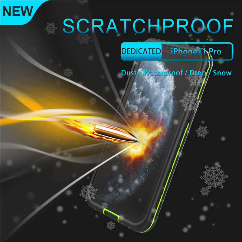 Onderwater telefoonhoes waterdichte houder iPhone 11 pro waterdichte hoes (zwart) met transparante achterkant