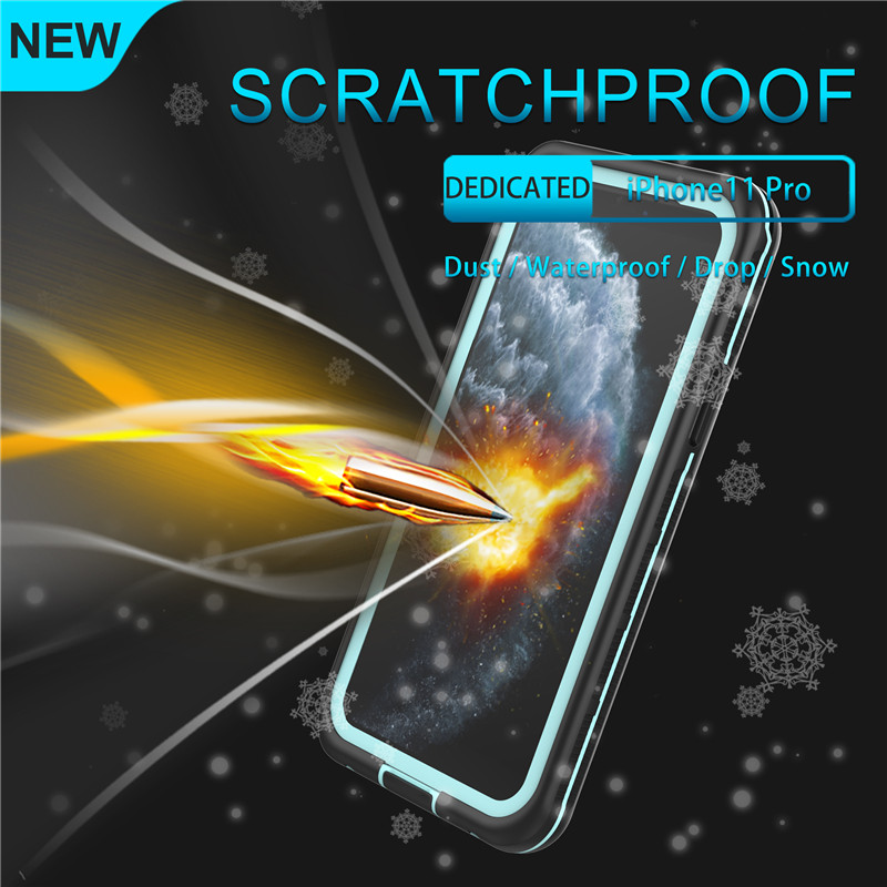 Waterdichte cel beste iPhone 11 pro hoesje waterdichte lifeproof waterdichte iphone 11 pro (blauw) met transparante achterkant