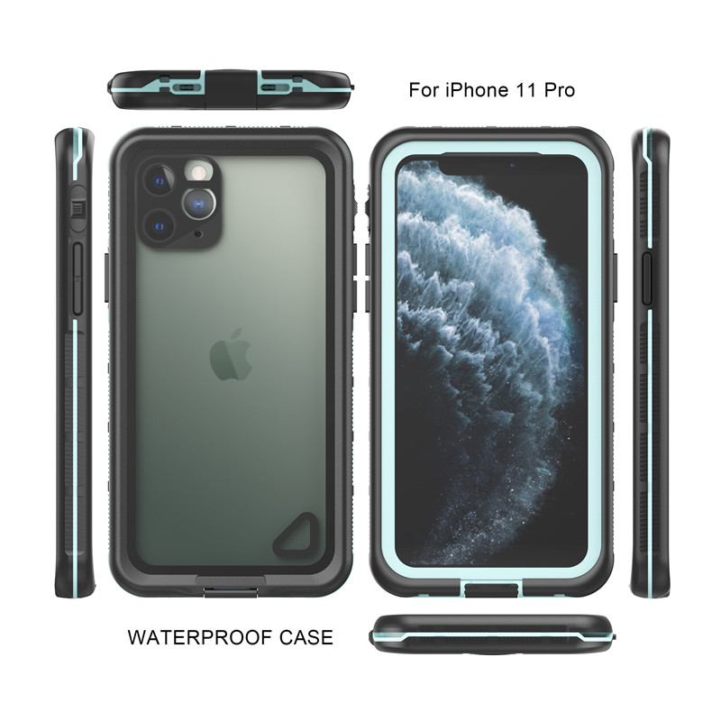 Waterdichte cel beste iPhone 11 pro hoesje waterdichte lifeproof waterdichte iphone 11 pro (blauw) met transparante achterkant