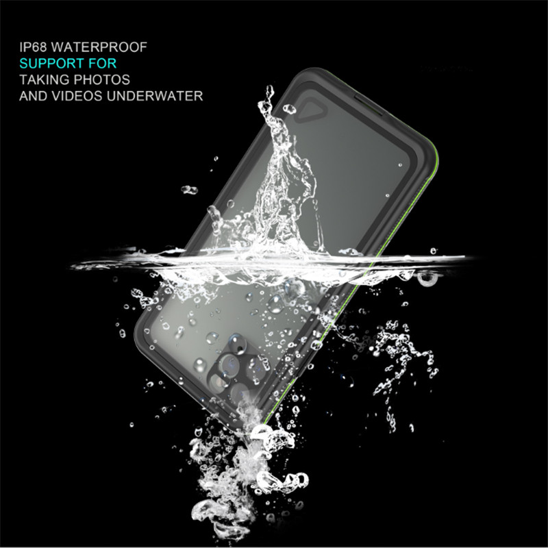Waterdichte telefoonhoes voor zwemwater iphone 11 pro max case levenslange telefoon (zwart) met transparante achterkant