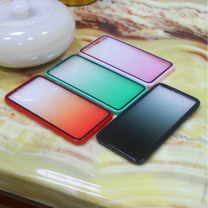 iPhone 7 Plus/iPhone 8Plus TPU+PC case met kleur die geleidelijk verandert van licht naar diep