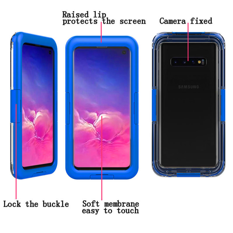 Onderwater telefoonbescherming beste levenbestendige telefoonhoes voor Samsung S10 (blauw)