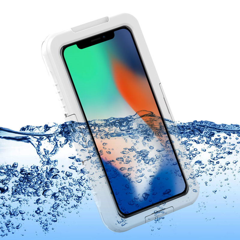 Universele mobiele telefoon waterdichte behuizing kleine heldere waterdichte behuizing onderwater cameratas voor iPhone XS Max (wit)