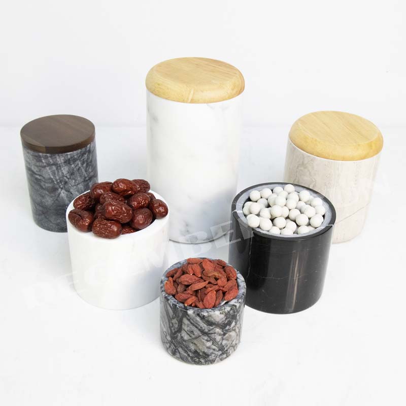 Marmeren pot met deksel keukengerei huishoudelijke artikelen