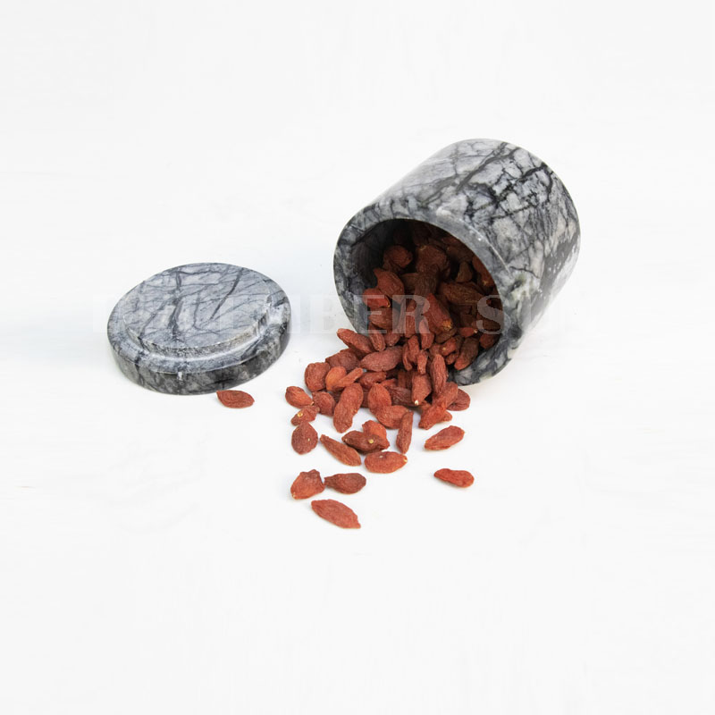 Marmeren pot met deksel keukengerei huishoudelijke artikelen