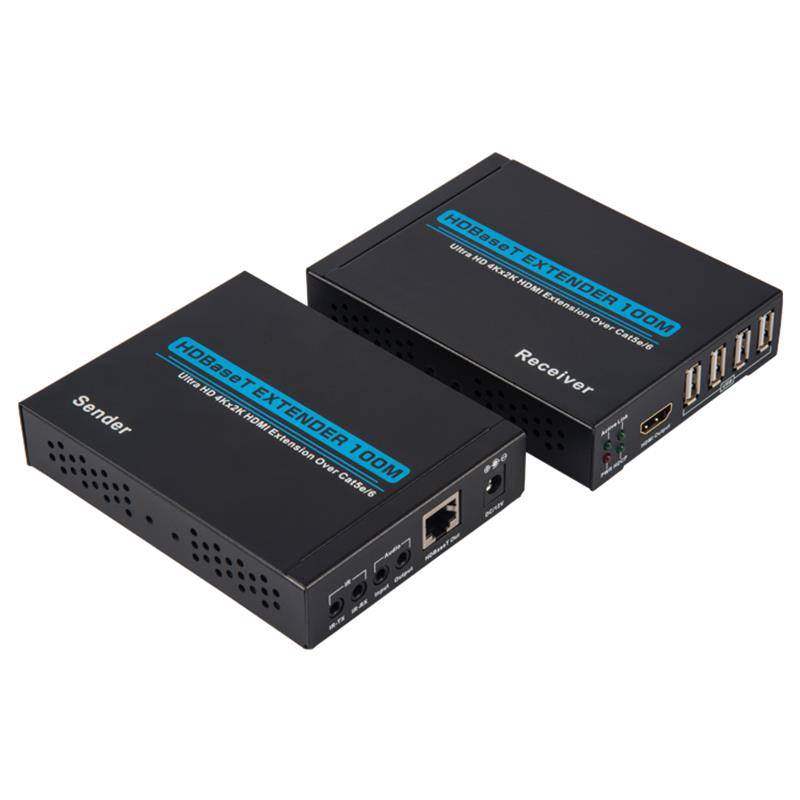 V1.4 4K HDBaseT HDMI KVM Extender 100m over single cat5e/6 cable100m@4Kx2K/30Hz