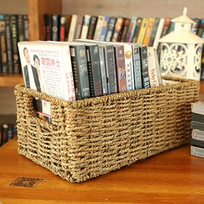 Zeegras slaapkamer opbergmand met voering