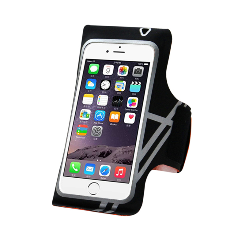 Grijze Lycra-sportarmband met waterdichte TPU