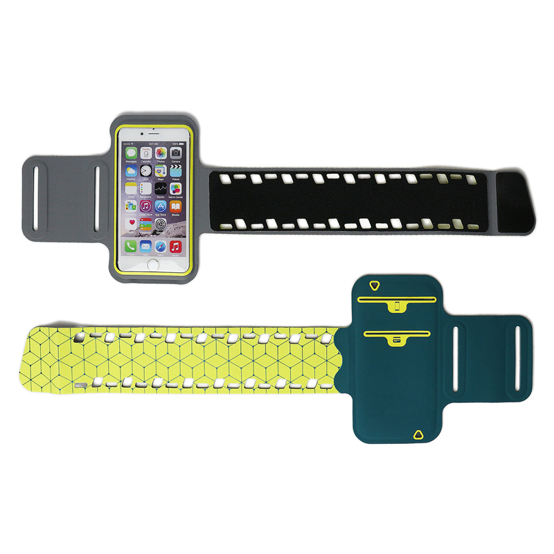 Verstelbare aangepaste Lycra Sport mobiele telefoonarmband voor hardlopen