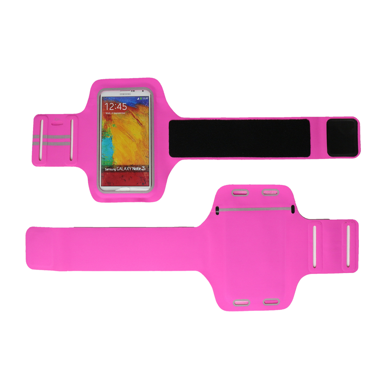 Rose Pink Unisex Sport Running Arm Bag Lycra Mobiele Telefoon Armband