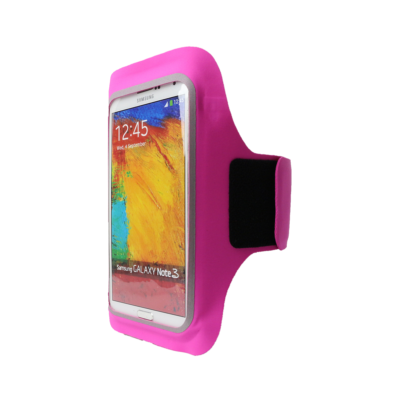 Rose Pink Unisex Sport Running Arm Bag Lycra Mobiele Telefoon Armband