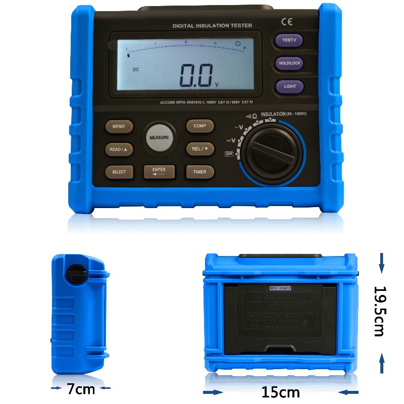 Digitale megohmmeter megger isolatieweerstandstester Hoogspanning digitale isolatietester Megger aarde
