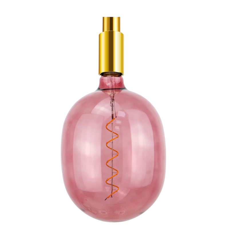G220 EGG Roze donkere versiering, gedimd of niet-dimbel spiraalgloeidraad