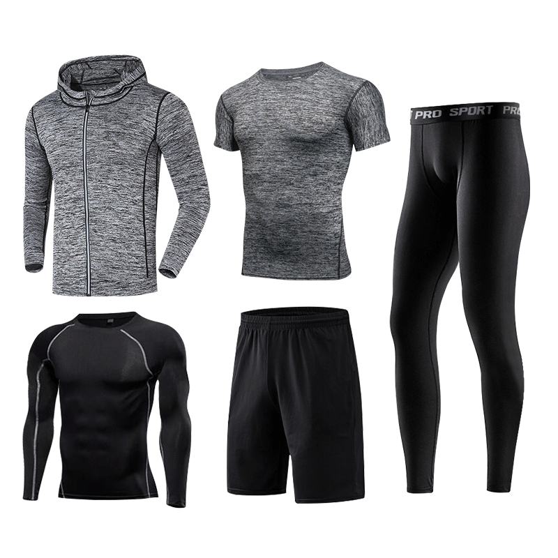 FDMM021-5 Pcs Men's Workout Clothes Set Fitness Suit Sportswerk