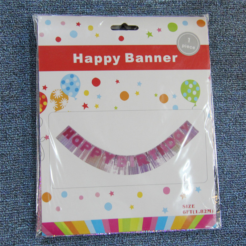 Foil Banner met Glitter voor feestversiering Happy Birthday for Child and Adult