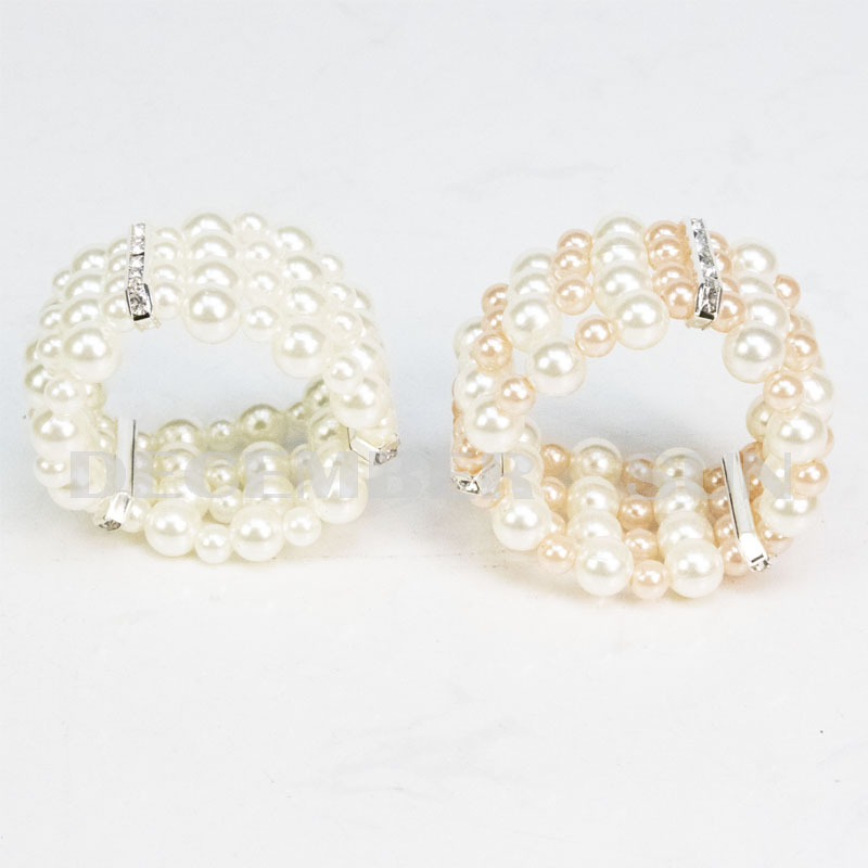 Groothandel mooie glans parel servetring