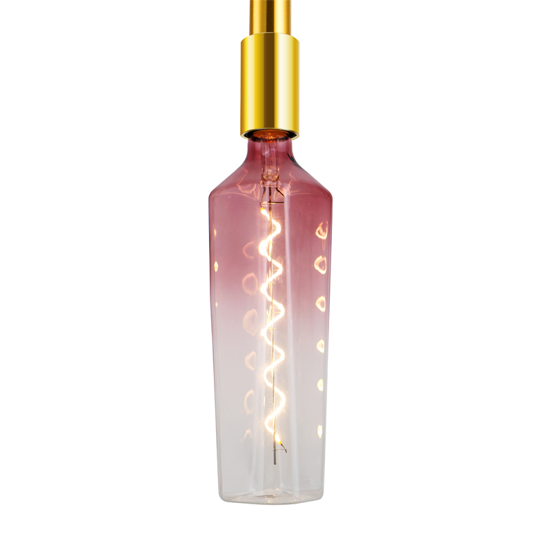 Whiskey Gradient roze 4w fles vorm multi kleurrijke decoratie mode led spiraal gloeidraad licht