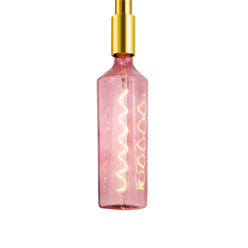 Whiskey Gradient roze 4w fles vorm multi kleurrijke decoratie mode led spiraal gloeidraad licht